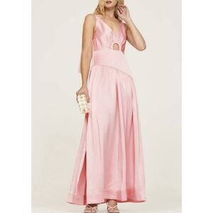 Phillip Lim Pink Satin Keyhole Maxi Gown Dress Size 6